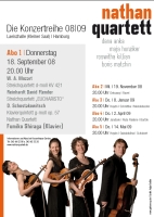 Anzeige für die aktuelle Konzertreihe des nathan quartetts