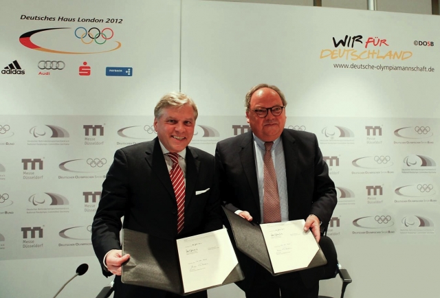 Axel Achten (links), Geschäftsführer der Deutschen Sport-Marketing (DSM) und Werner M. Dornscheidt, Axel Achten (links), Geschäftsführer der Deutschen Sport-Marketing (DSM) und Werner M. Dornscheidt,