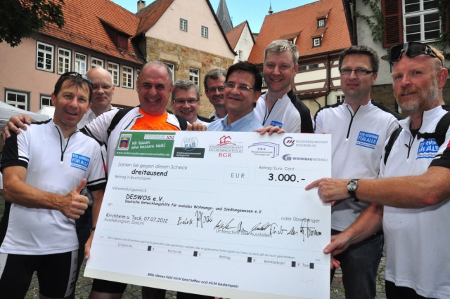 Ergebnis der Charity-Radtour am Internationalen Genossenschaftstag: Die beteiligten Wohnbaugenossens