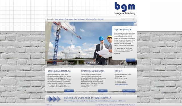 Der neue Internetauftritt der bgm baugrundberatung GmbH Der neue Internetauftritt der bgm baugrundberatung GmbH