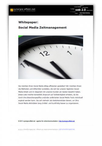 Whitepaper: Social Media Zeitmanagement