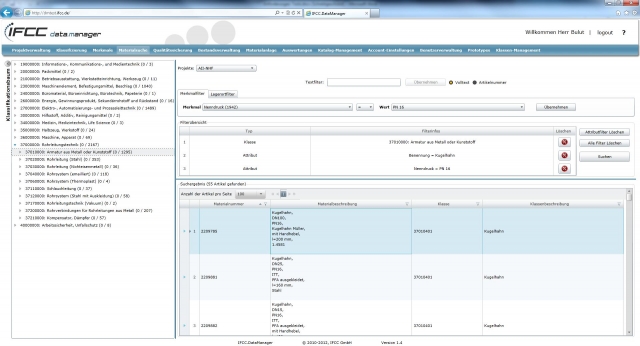 Materialsuche-IFCC.DataManager