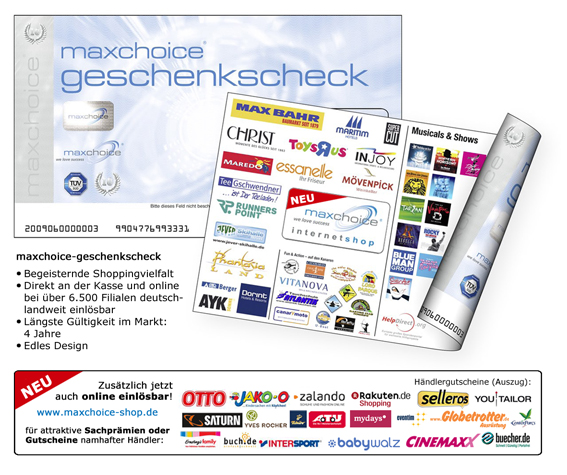 maxchoice-geschenkscheck, jetzt auch online einlösbar maxchoice-geschenkscheck, jetzt auch online einlösbar