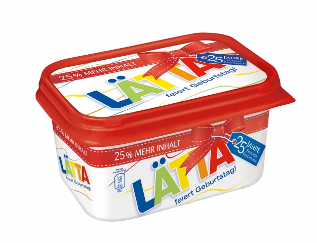 LÄTTA feiert 25. Geburtstag! Passend dazu gibt es eine Geburtstagsedition im Handel (25 Prozent mehr LÄTTA feiert 25. Geburtstag! Passend dazu gibt es eine Geburtstagsedition im Handel (25 Prozent mehr