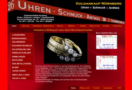 Uhrenshop des Markenuhren Fachgeschäfts Uhren-Schmuck-Antikes T. Thummernicht