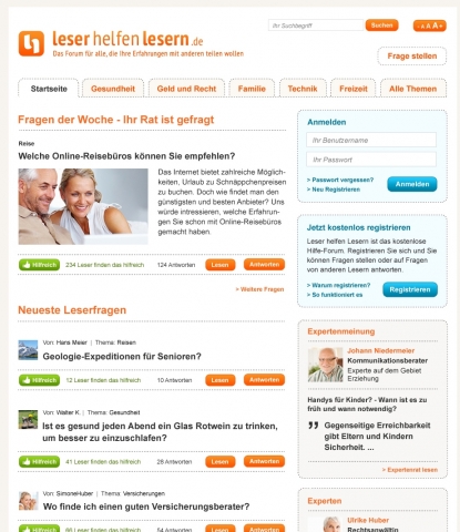 www.Leser-helfen-Lesern.de ist das Ratgeber-Portal für die Zielgruppe 50+ www.Leser-helfen-Lesern.de ist das Ratgeber-Portal für die Zielgruppe 50+