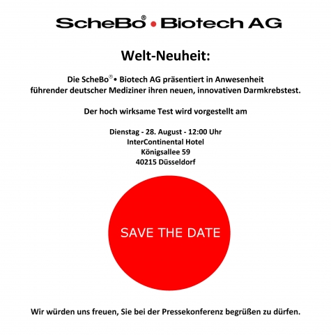 Welt-Neuheit: Save-The-Date 28.08.2012 in Düsseldorf