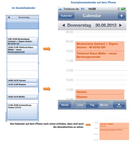 Mit dem Advoware Smartphonekalender gleichen Anwälte und Juristen ihre Kanzleitermine vollautomatisc Mit dem Advoware Smartphonekalender gleichen Anwälte und Juristen ihre Kanzleitermine vollautomatisc