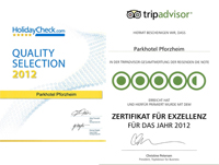 Ausgezeichnet von Holiday Check und TripAdvisor Ausgezeichnet von Holiday Check und TripAdvisor