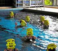 Die Teilnehmer des Sport-Thieme-Workshops hatten beim Aqua-Jogging jede Menge Spaß