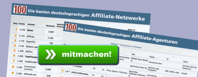 Ranking der Affiliate-Netzwerke und -Agenturen Ranking der Affiliate-Netzwerke und -Agenturen