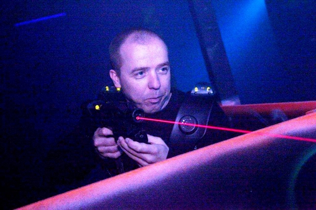 In der LaserTag-Arena in Fursten Forest In der LaserTag-Arena in Fursten Forest