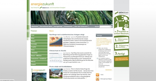 Neues Infoportal energiezukunft.eu gestartet_Quelle NATURSTROM AG Neues Infoportal energiezukunft.eu gestartet_Quelle NATURSTROM AG