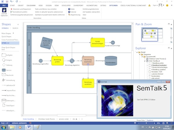 Screen-Shot von Visio 2013 mit SemTalk Screen-Shot von Visio 2013 mit SemTalk