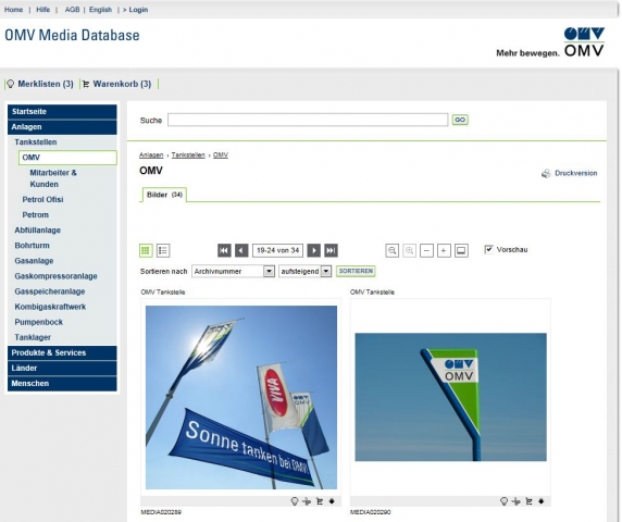Die OMV Media Database bietet den einfachen und zentralen Zugriff auf Bilder, Videos und Audio-Files