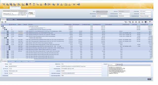 Handwerkssoftware-Spezialist PDS präsentiert mit pds abacus (Screenshot: Kalkulation) die neueste, c