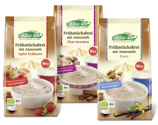 Für einen gesunden Start in den Tag: Der neue Frühstücksbrei mit Amaranth in den drei Geschmacksrich Für einen gesunden Start in den Tag: Der neue Frühstücksbrei mit Amaranth in den drei Geschmacksrich