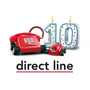 Jubiläums-Logo 2012: 10 Jahre Direct Line in Deutschland