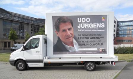 Das Reklamefahrzeug PC7 jetzt für Udo Jürgens unterwegs!