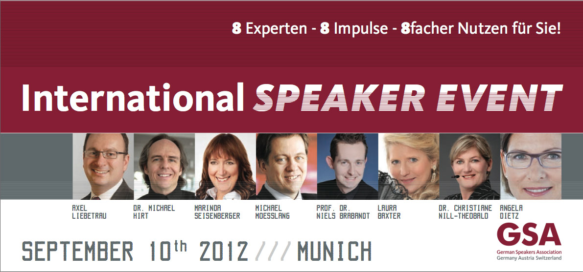 Die 8 Experten des First International Speaker Event in München Die 8 Experten des First International Speaker Event in München