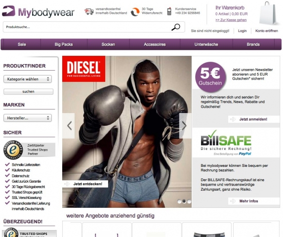 Screenshot mybodywear.de Screenshot mybodywear.de