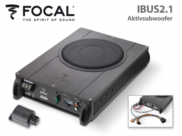 Focal IBUS2.1: kompakter Aktivsubwoofer zur Montage unter dem Fahrer- oder Beifahrersitz Focal IBUS2.1: kompakter Aktivsubwoofer zur Montage unter dem Fahrer- oder Beifahrersitz