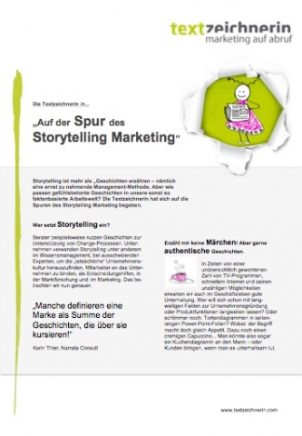 Neues Whitepaper zum Storytelling Marketing zum Download verfügbar: www.textzeichnerin.com/was/story