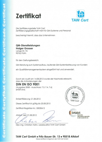 ISO 9001 Zertifikat ISO 9001 Zertifikat