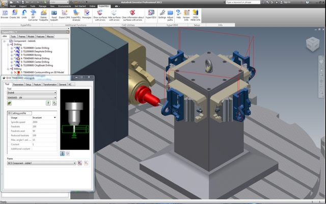 Durchgängige Prozesse dank der  nahtlosen Integration von hyperMILL® in die CAD-Suite Autodesk Inven