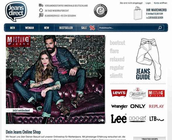 Screenshot jeans-direct.de Screenshot jeans-direct.de