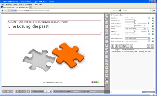 Template-Bearbeitung im Editor Template-Bearbeitung im Editor