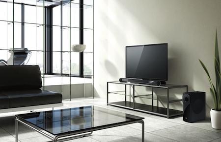 Der Yamaha Soundprojektor YSP-3300 integriert sich nahtlos in ein modernes Wohnumfeld