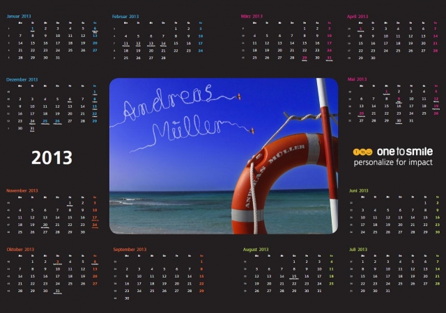 Poster-Kalender, schwarz