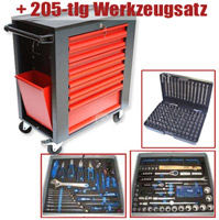 Werkstattwagen mit 205-tlg. Zubehörsatz Werkstattwagen mit 205-tlg. Zubehörsatz