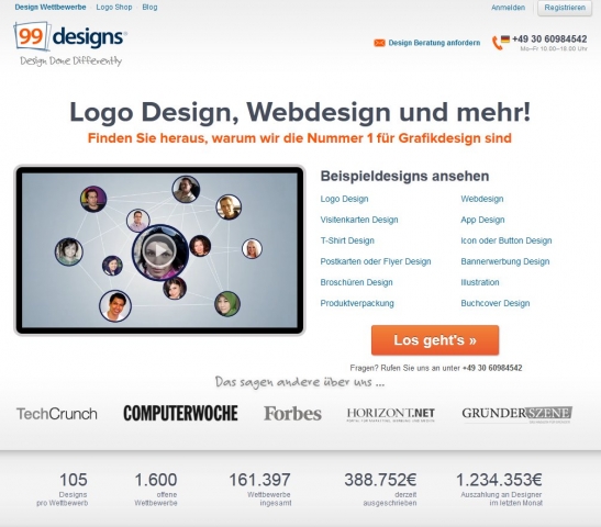 Screenshot der deutschen Website Screenshot der deutschen Website