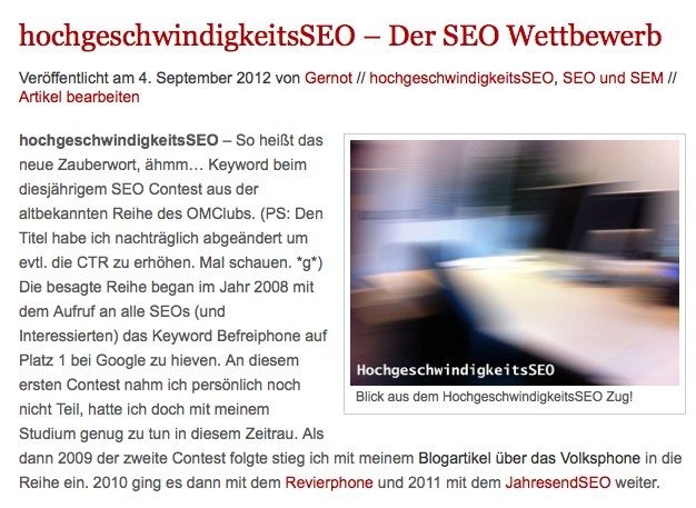 Hochgeschwidigkeits SEO