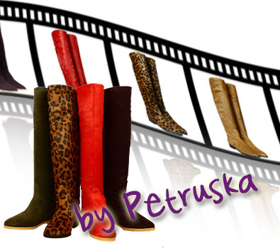 Stylische Damenstiefel - von Leo über rot bis schwarz - Stiefel aus Leder und Fell by Petruska Stylische Damenstiefel - von Leo über rot bis schwarz - Stiefel aus Leder und Fell by Petruska