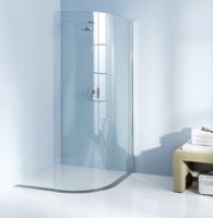 Glamü Glasdusche Intro S Rund Plus mit Edelstahl-Abflussrinne ACO Showerdrain Glamü Glasdusche Intro S Rund Plus mit Edelstahl-Abflussrinne ACO Showerdrain
