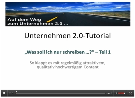 Neues Online-Tutorial: Content is King - Was soll ich nur schreiben ... Neues Online-Tutorial: Content is King - Was soll ich nur schreiben ...