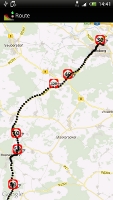 Anzeige der Route und Streckenbegrenzungen auf der Karte Anzeige der Route und Streckenbegrenzungen auf der Karte