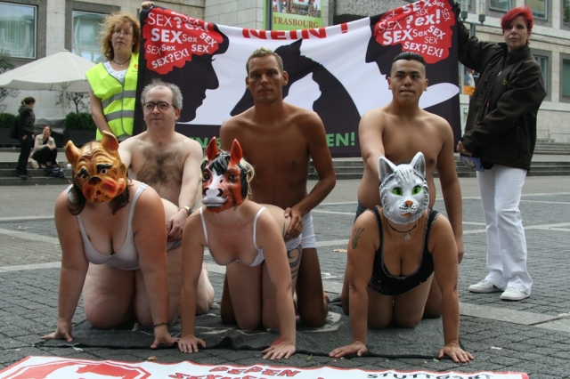 Tiere vor Stuttgarter Rathaus vergewaltigt - Provokanter Tierschutzprotest sorgte für Aufsehen (Bund Tiere vor Stuttgarter Rathaus vergewaltigt - Provokanter Tierschutzprotest sorgte für Aufsehen (Bund