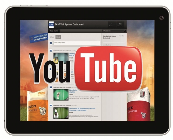 Mit dem eigenen Kanal auf YouTube, dem weltgrößten Videoportal im Internet, erweitert die BASF Wall Mit dem eigenen Kanal auf YouTube, dem weltgrößten Videoportal im Internet, erweitert die BASF Wall