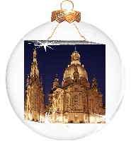 FOTO-Weihnachtskugel, Frauenkirche Dresden, Echtglas, mundgeblasen FOTO-Weihnachtskugel, Frauenkirche Dresden, Echtglas, mundgeblasen