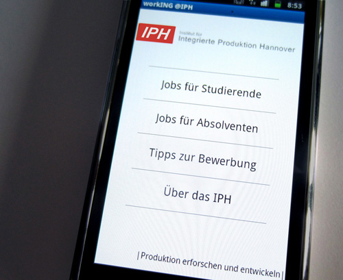 Die App workING @IPH erleichtert Studierenden die Suche nach einer Bachelorarbeit  (Quelle: IPH)