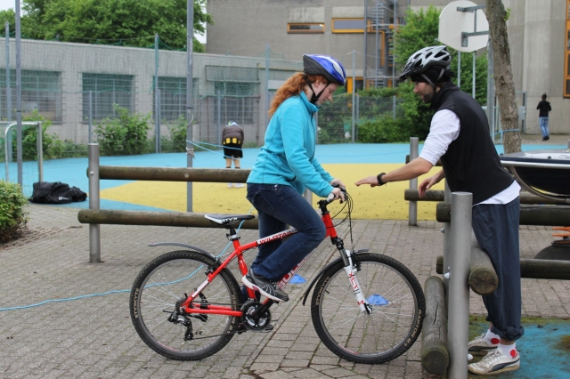 Die Schüler beim Fahrtechniktraining