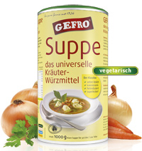 GEFRO Suppe - das universelle Würzmittel seit 1924