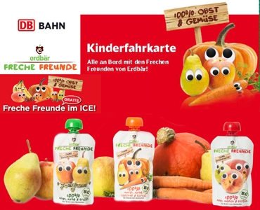 Erdbär: Gesunde Kindersnacks bei der Deutschen Bahn