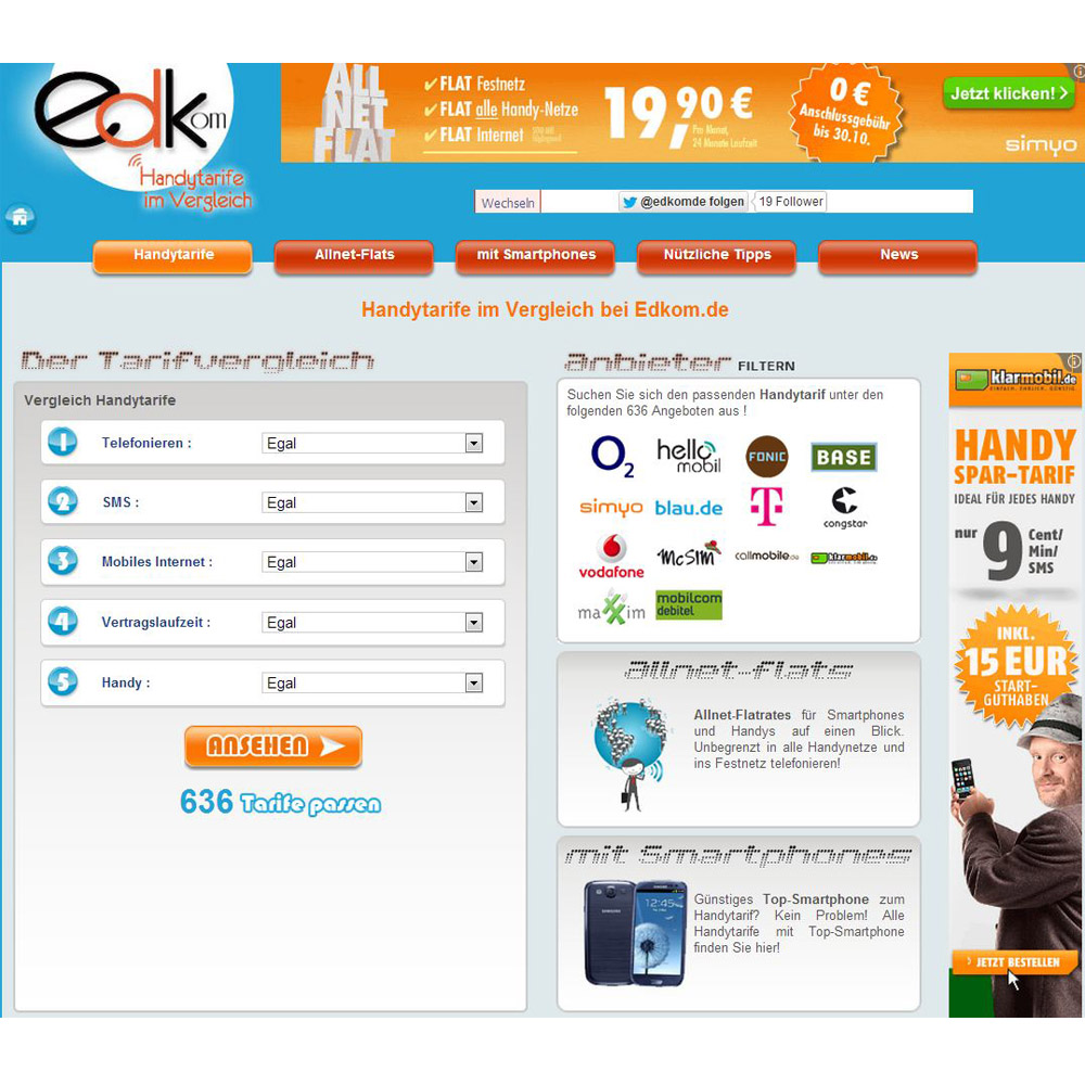 Screenshot Startseite www.edkom.de vom 5. Oktober 2012 Screenshot Startseite www.edkom.de vom 5. Oktober 2012
