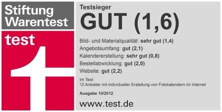 Stiftung Warentest zeichnet OnlineFotoservice als Anbieter der CEWE KALENDER aus
