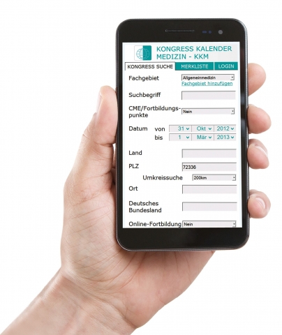 Medizinische Kongresse einfach finden auf Smartphone